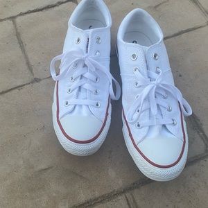 All White Converse with a cushion back